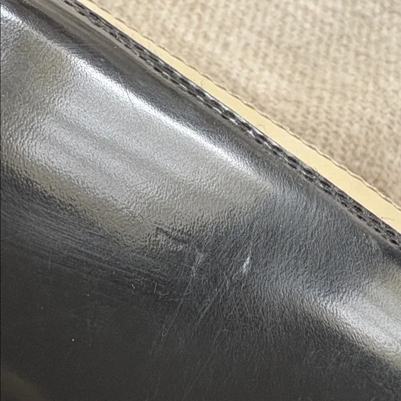 NEW Alexander McQueen Black Cream Patent Leather Mid-Calf Heeled Boots 36 6 5.5 - Picture 10 of 10